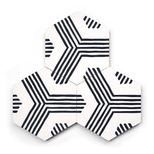 Echo White + Black Hex - Featured products Cement Tile: Hex Product list