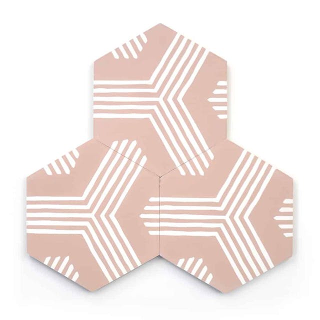 Echo Jaipur Pink Hex - Featured products Cement Tile: Stock Patterned Product list