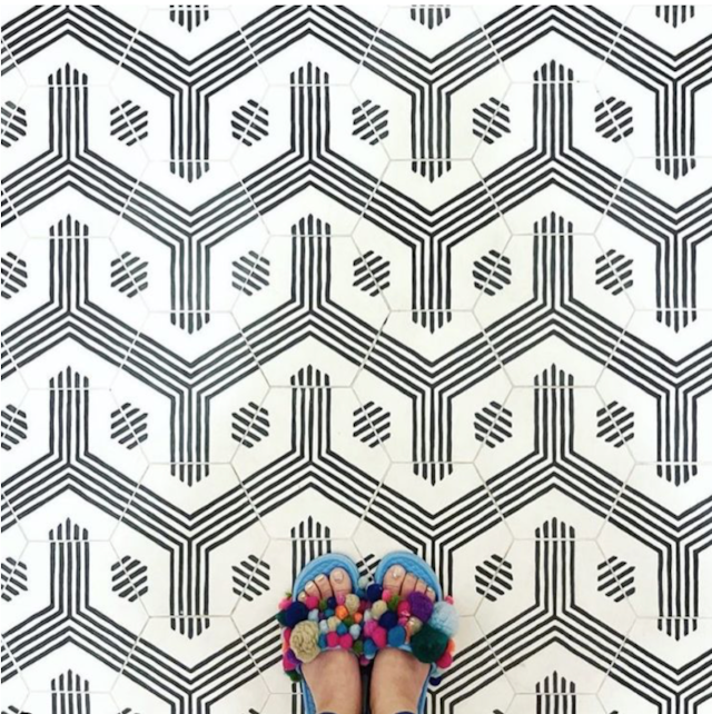 Echo White + Black Hex - Featured products Cement Tile: Hex Product list