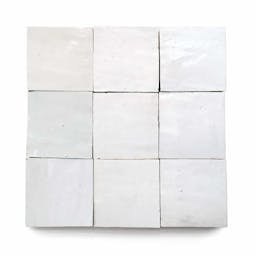 Pure White 4x4 square zellige tile